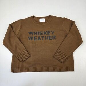 Panache Apparel Sweater Womens Large Brown Whiskey Weather Graphic Pullover